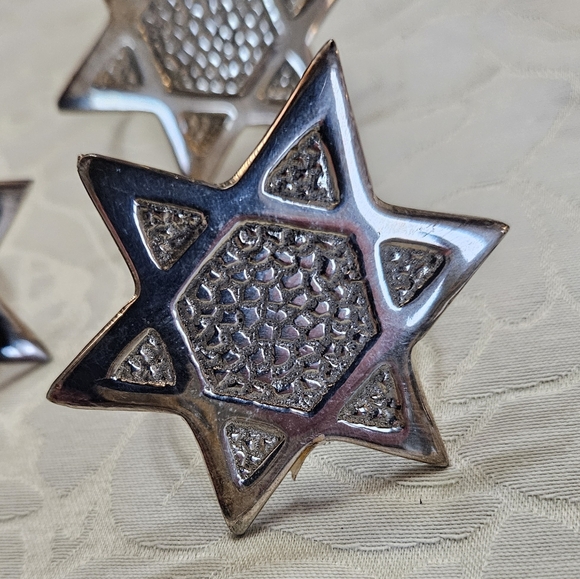 Silver Star Of David Napkin Rings - Picture 2 of 4